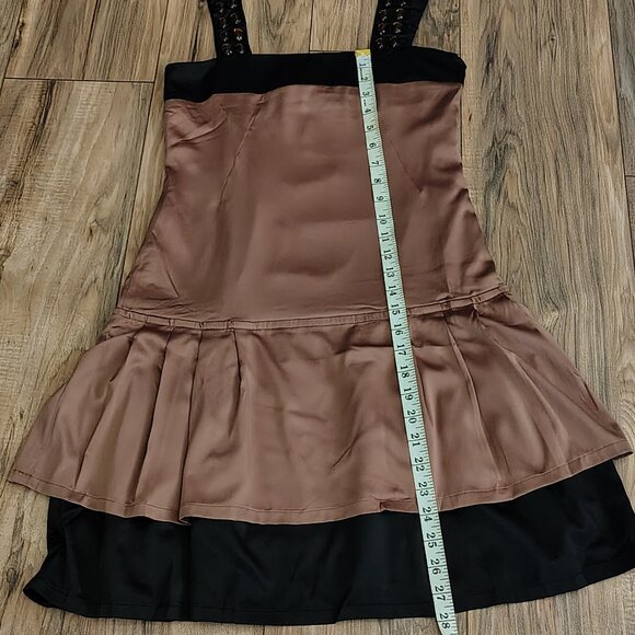 Rachael G. Brown and Black Satin Dress, Size S - Picture 10 of 15